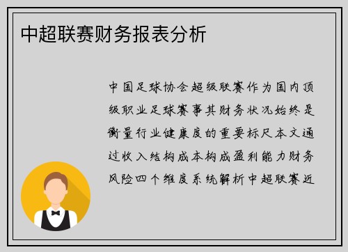 中超联赛财务报表分析